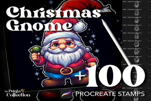 100 Procreate Christmas Gnome Stamps: A Festive Toolkit for Digital Artists