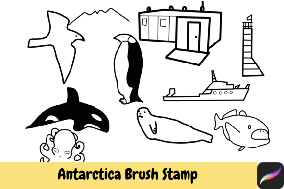Antarctica Brush Stamps for Procreate iPad