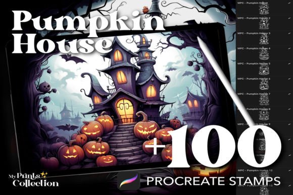 Bringing Autumn Whimsy to Life with 100 Procreate Pumpkin House Stamps