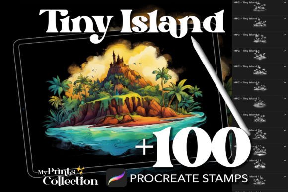 Designing Miniature Worlds: A Guide to 100 Procreate Tiny Island Stamps