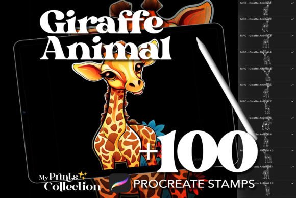 Evaluating 100 Procreate Giraffe Animal Stamps for Digital Illustration