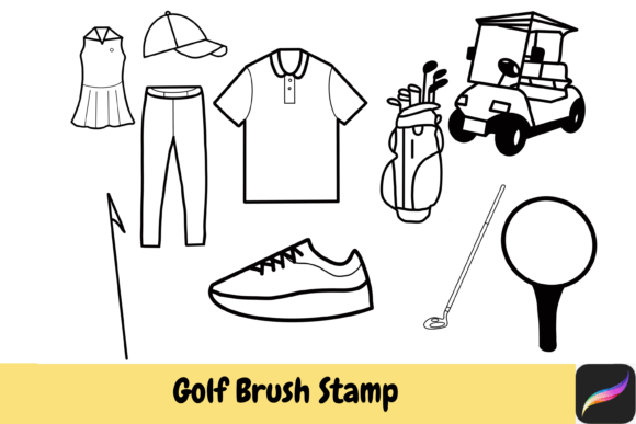 Golf Brush Stamps for Procreate iPad