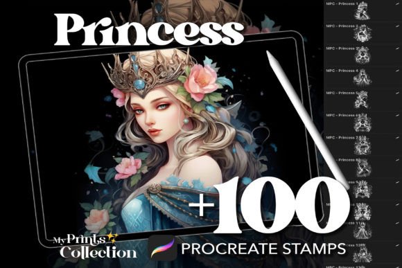 Mastering Digital Fairy Tales with 100 Procreate Princess Stamps