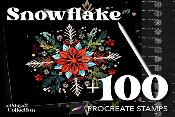 Mastering Winter Aesthetics with 100 Procreate Snowflake Stamps