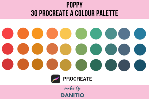 Poppy 30 Procreate Color Palette Guide