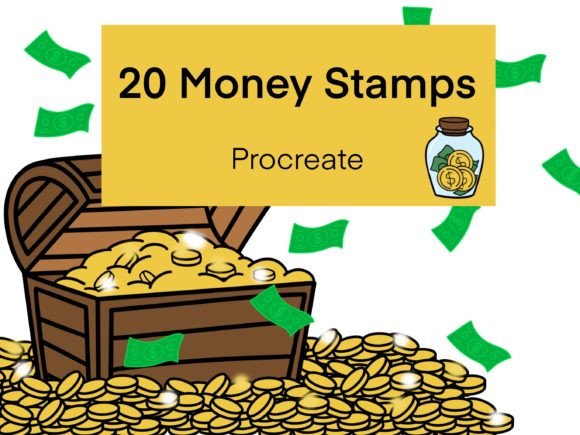 Procreate Hand Drawn Money Stamps