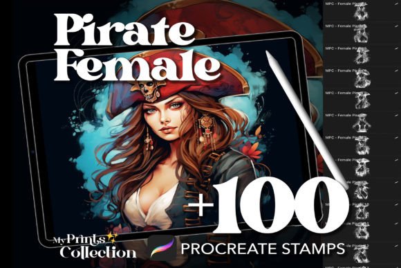 Strategic Visual Assets: Leveraging 100 Procreate Pirate Female Stamps for Digital Branding