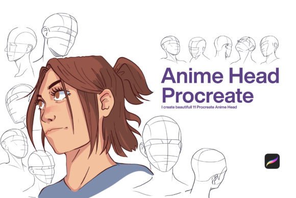Streamline Your Digital Art Workflow with 10 Anime Heads Procreate Stamps