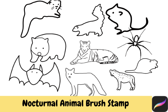 Unleashing Creativity with Nocturnal Animal Brush Stamps Procreate