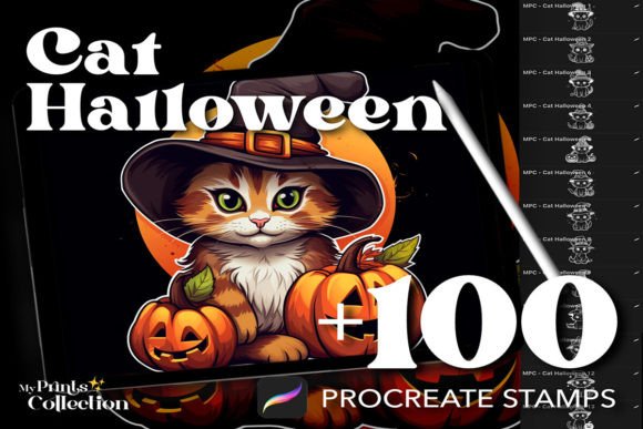 Unleashing Digital Creativity: How 100 Procreate Cat Halloween Stamps Elevate Modern Illustration Workflows