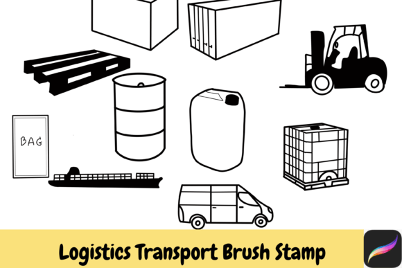 Unlocking Creativity with Logistics Hand Drawn Brush Stamps