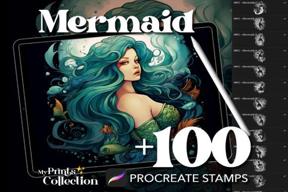 Unlocking Digital Creativity with 100 Procreate Mermaid Stamps