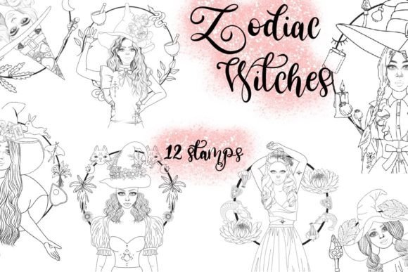 Zodiac Witch Stamps for Procreate